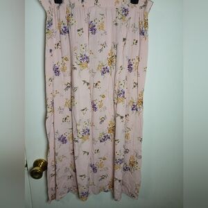 Vintage Kathie Lee Floral Pink Button Maxi Skirt Cottagecore Size 14 USA Made